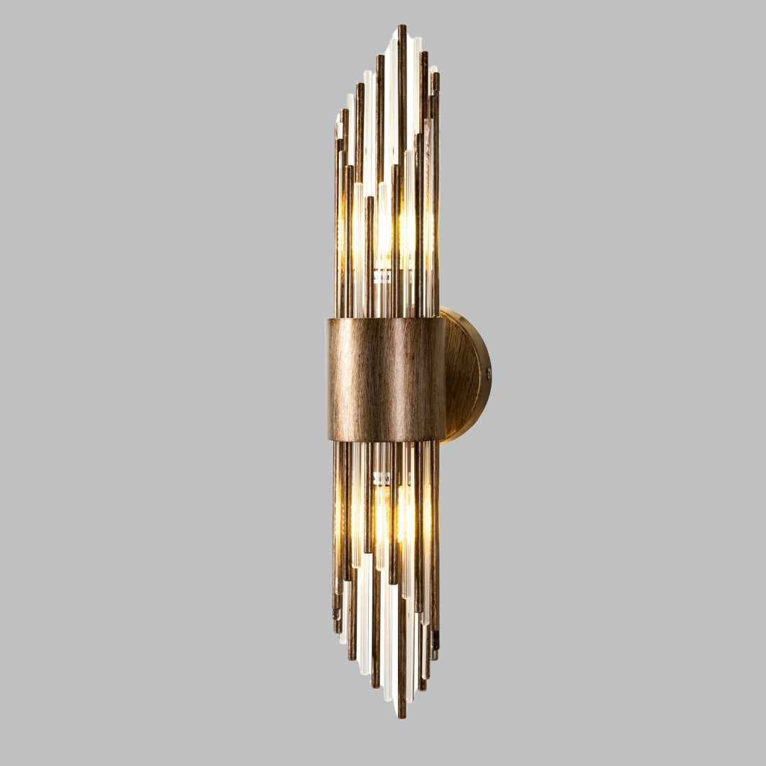 Jara Antique Gold and Glass Wall Lamp