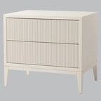 Elyssia Wood Veneer 2 Drawer Wide Bedside Table