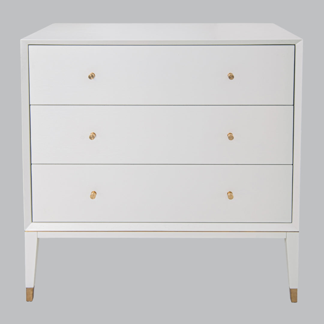 Orla White and Brushed Brass Chest of Drawers