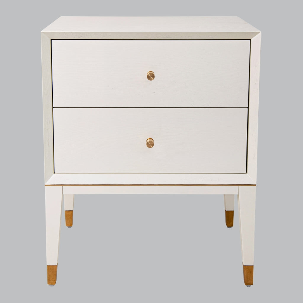 Orla Brushed Brass 2 Drawer Side Table