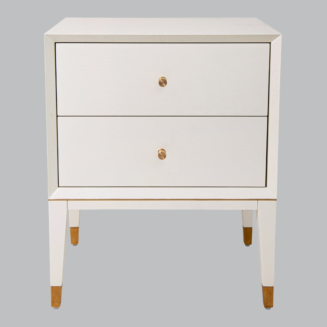 Orla Brushed Brass 2 Drawer Side Table