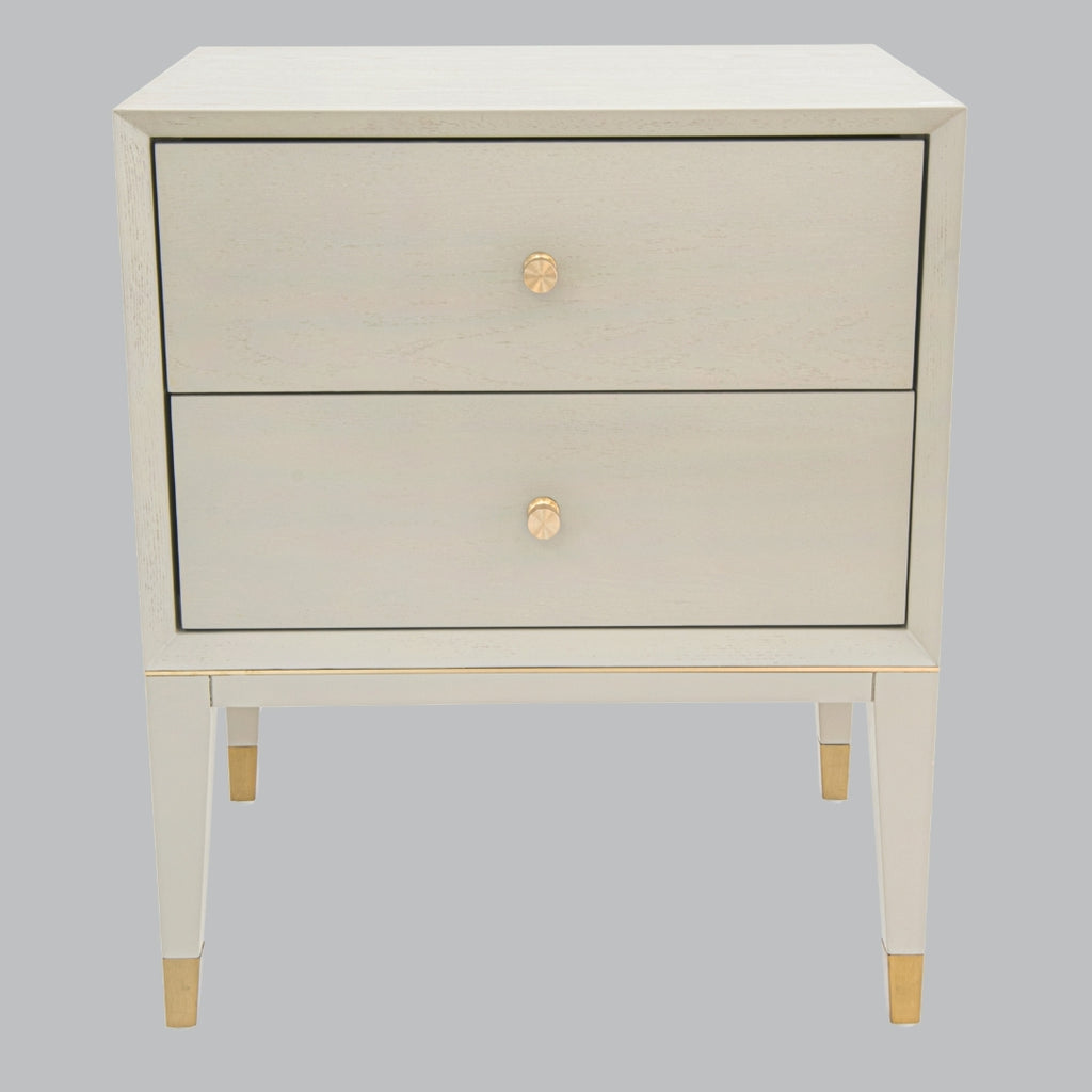 Orla Brushed Brass 2 Drawer Side Table