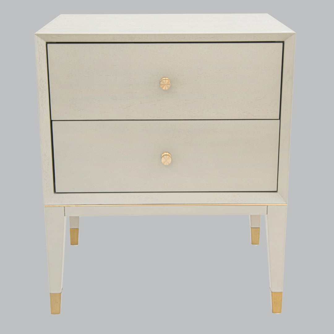 Orla Brushed Brass 2 Drawer Side Table