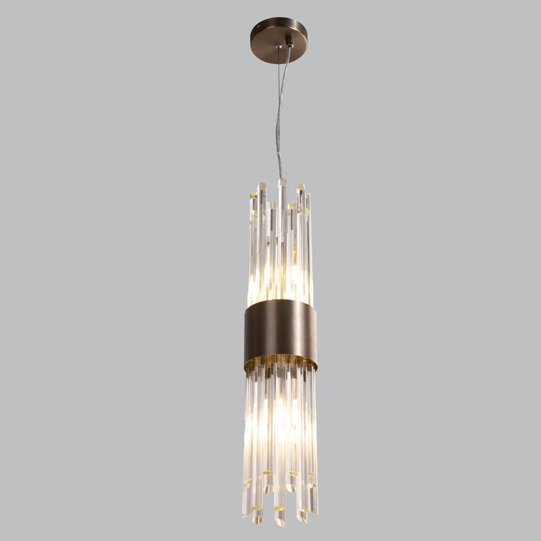 Lysa Brushed Bronze and Glass Pendant Light