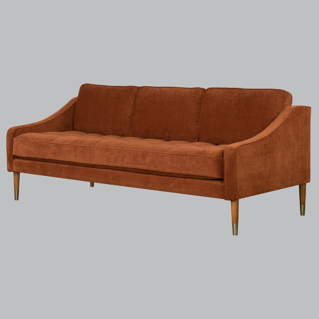 Feris Terracotta Velvet Sofa