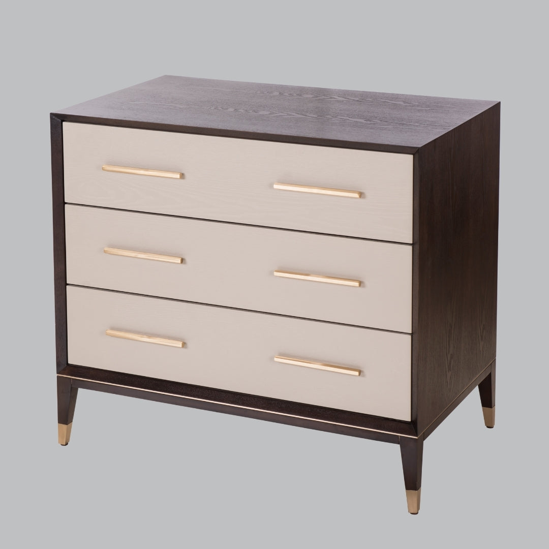 Milo Ceramic Grey and Dark Brown Chest of Drawers