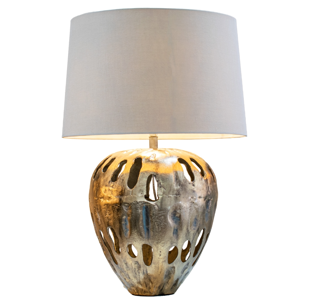 Duvon Sculpted Brushed Bronze Table Lamp