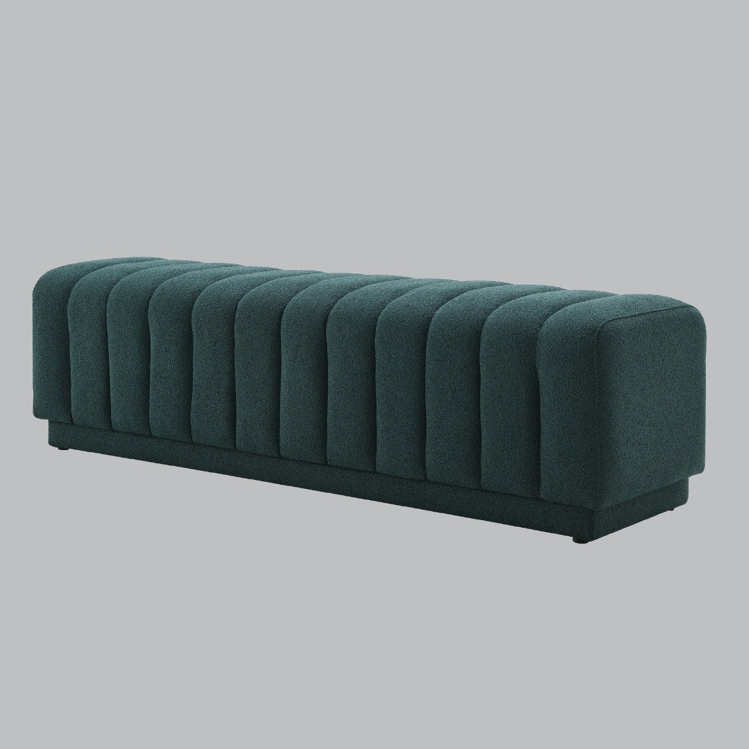 Greta Dark Green Fabric Bench