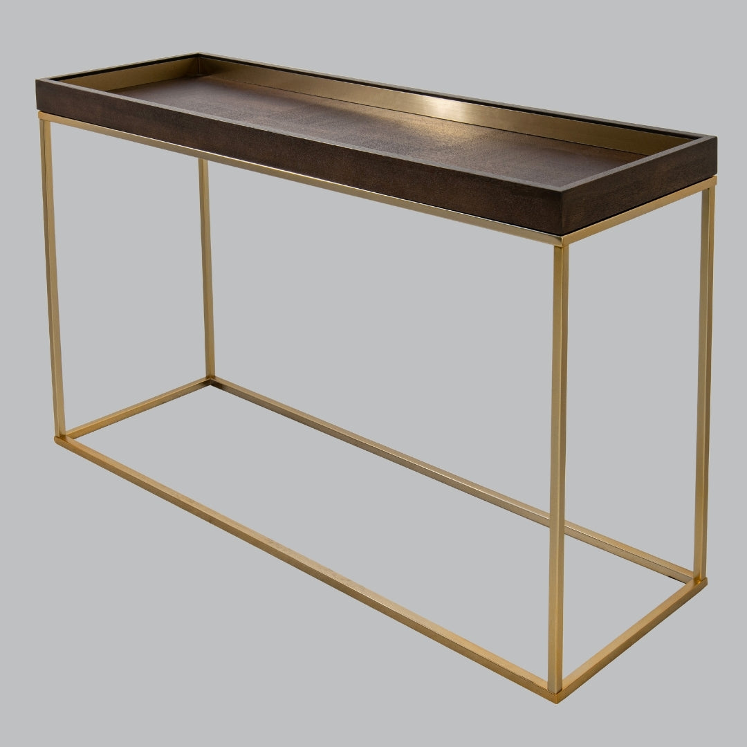 Lira Chocolate and Champagne Frame Console Table