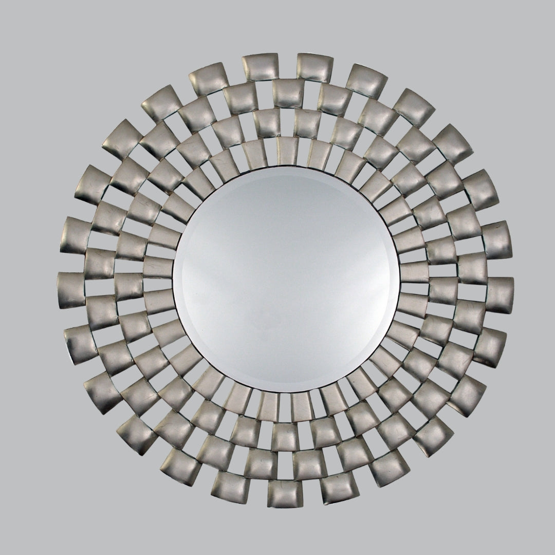 Luvia Silver Leaf Round Wall Mirror