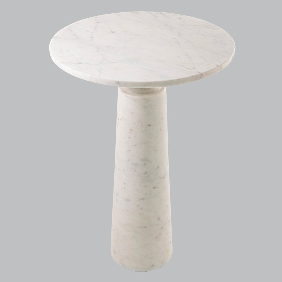 Domo White Marble Side Table