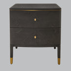 Neris Antique Brass 2 Drawer Side Table