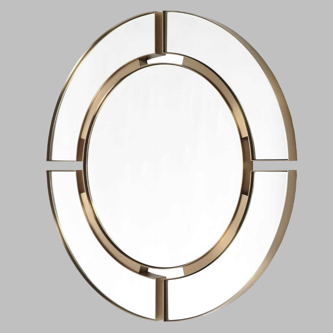 Ruma Brushed Brass Round Wall Mirror