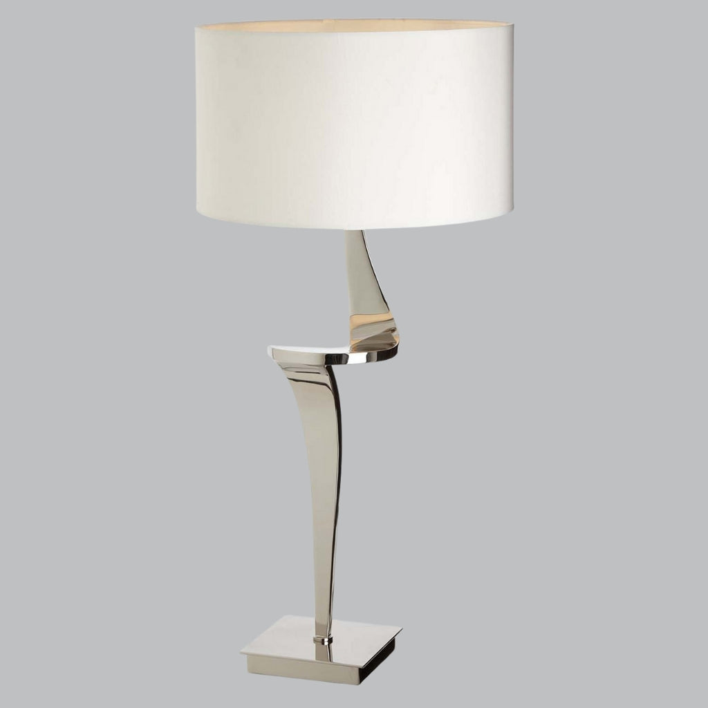 Levon Metal Swirl Table Lamp with Fabric Shade