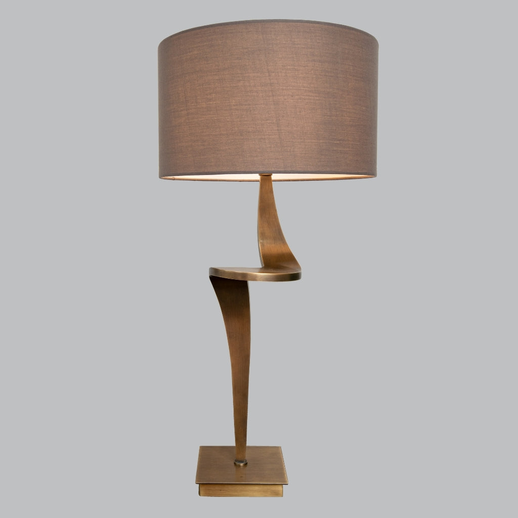 Levon Metal Swirl Table Lamp with Fabric Shade