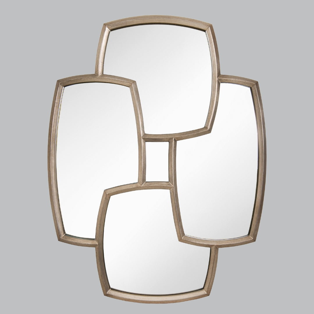 Alvia Silver Leaf Multi Panelled Wall Mirror