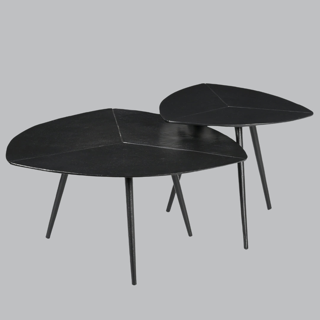 Coda Matt Black Metal Set of 2 Side Tables
