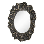 Rian Distressed Gold Round Wall Mirror