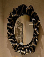 Rian Distressed Gold Round Wall Mirror