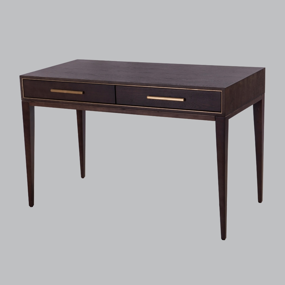 Arwen Chocolate and Brass Wood Desk