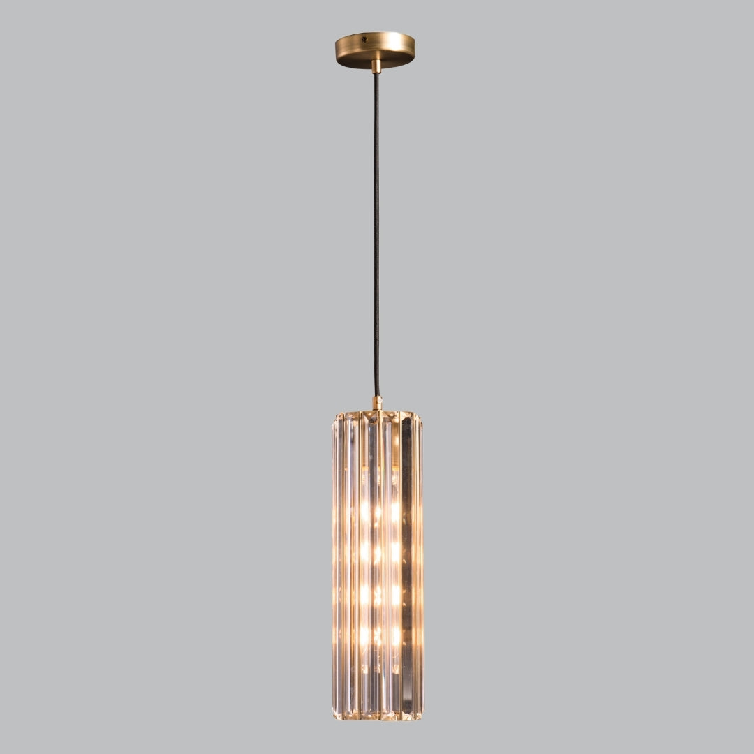 Monde Antique Brass and Crystal Pendant Ceiling Light