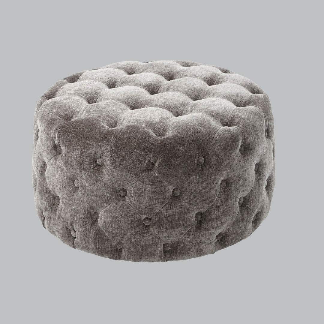 Noa Grey Chenille Fabric Dressing Stool